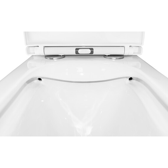 Унитаз-компакт безободковый Azario Quadro AZ-2175 с крышкой микролифт, Цвет производителя: белый - фото 6