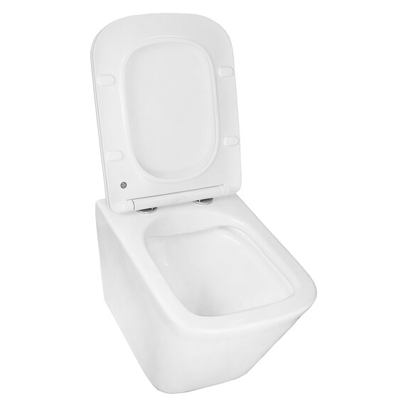 Унитаз подвесной безободковый Azario Hugo AZ-3103 с тонкой крышкой микролифт - фото 4