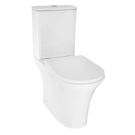 Унитаз-компакт безободковый Azario Fretta Round AZ-7121A с тонкой крышкой микролифт - фото 2