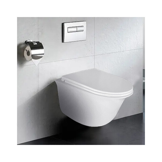 Унитаз подвесной безободковый Azario Felice AZ-0051 с крышкой микролифт - фото 23