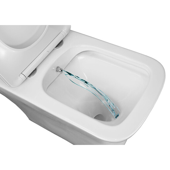 Унитаз-моноблок безободковый с функцией биде Azario Lodi AZ-8617B с тонкой крышкой микролифт - фото 5