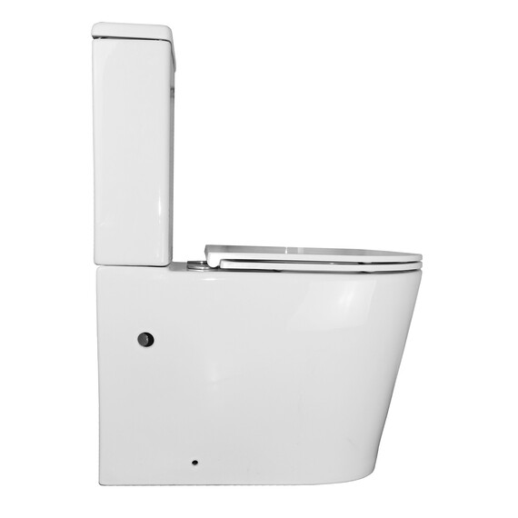 Унитаз-компакт безободковый Azario Conto AZ-T005BR с тонкой крышкой микролифт (Система смыва торнадо), Цвет производителя: белый - фото 11