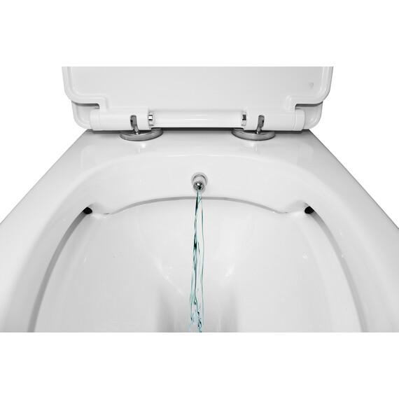 Унитаз-моноблок безободковый с функцией биде Azario Sente AZ-8614B с тонкой крышкой микролифт - фото 4