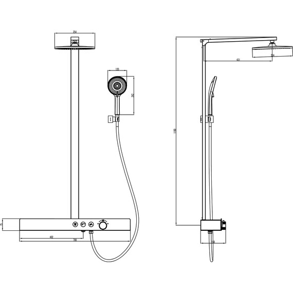 Душевая стойка с термостатом Azario Deepsea AZ-679008DB9PA, черный - фото 5
