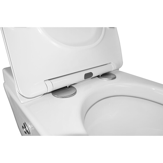 Унитаз подвесной импульсный Azario AZ-101C с тонкой крышкой микролифт (монтажная рама в комплекте) - фото 6