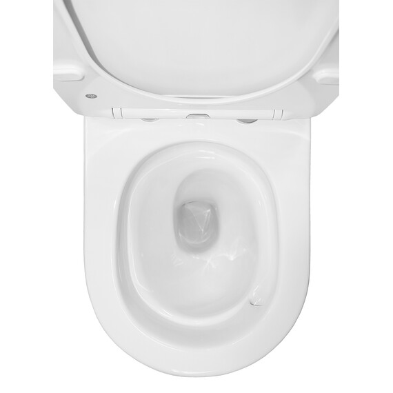 Унитаз-компакт безободковый Azario Berton AZ-6093 с тонкой крышкой микролифт (Система смыва торнадо) - фото 5
