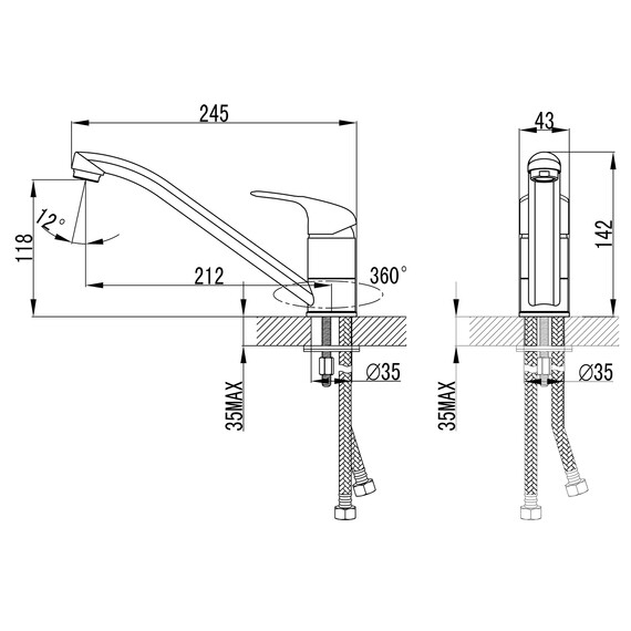 Смеситель для кухни Azario AZ-HU245896 - фото 2