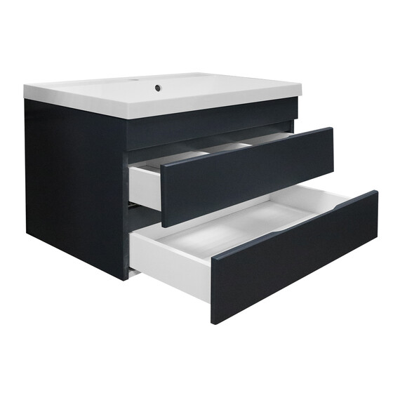 Тумба подвесная с раковиной Azario Эстима 80/2 80 см CS00094589, графит - фото 3