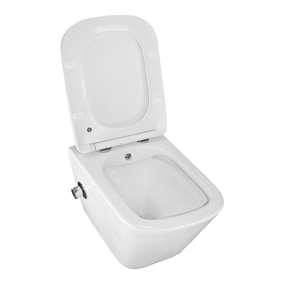 Унитаз подвесной безободковый Azario Hugo AZ-10007 с тонкой крышкой микролифт - фото 3