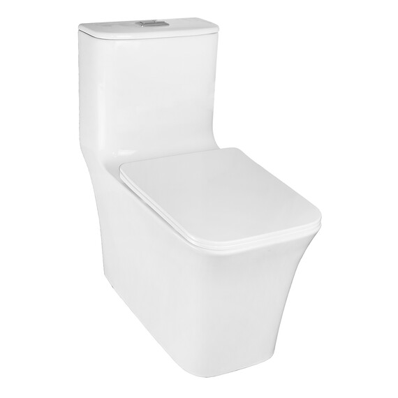 Унитаз-моноблок безободковый Azario Stoun AZ-1109 с тонкой крышкой микролифт - фото 2