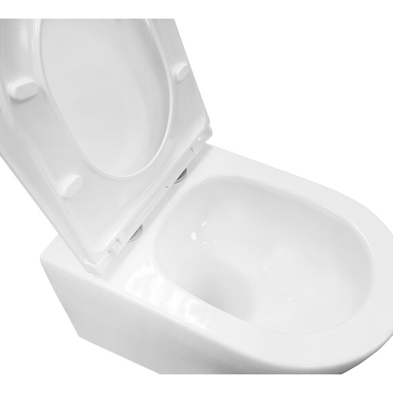 Унитаз подвесной безободковый Azario Nove AZ-9312T с тонкой крышкой микролифт - фото 6