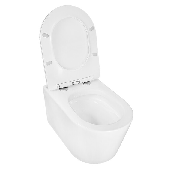 Унитаз подвесной безободковый Azario Ollin AZ-0513R с крышкой микролифт (Система смыва торнадо) - фото 5