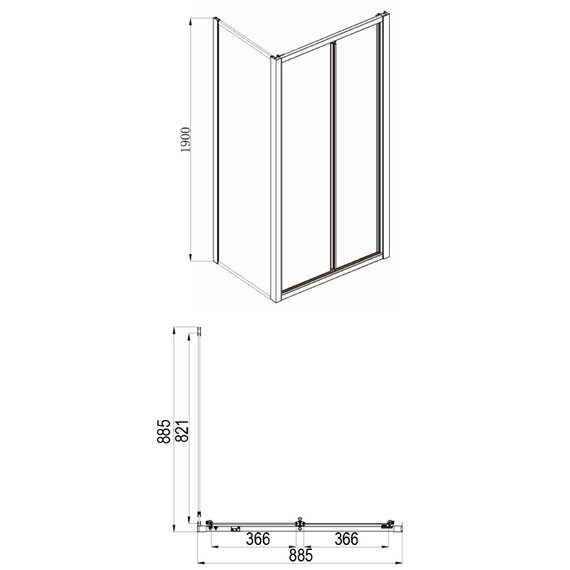 Душевое ограждение Azario Toronto 90x90 см AZ-NAA1432B 900, серебро/прозрачное - фото 3