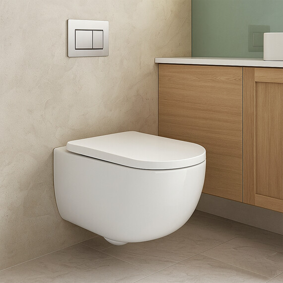 Унитаз подвесной Azario Campo AZ-1883WH с крышкой микролифт (система смыва Торнадо) - фото 6