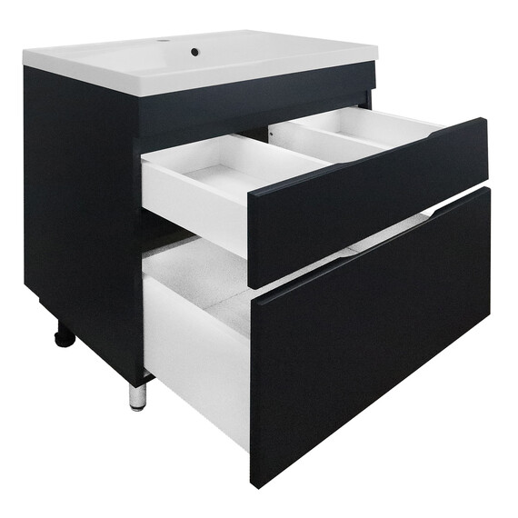 Тумба напольная с раковиной Azario Эстима 70/2Н 70 см CS00094595, графит - фото 2