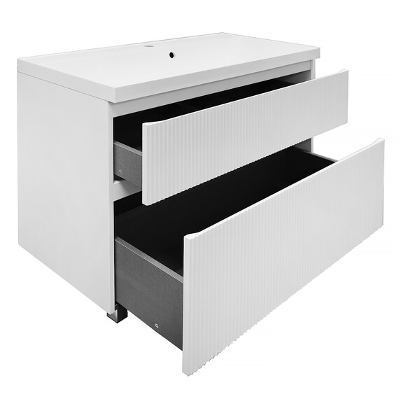 Тумба напольная с раковиной Azario Viola 100/2H 100 см CS00097146, белый матовый - фото 2