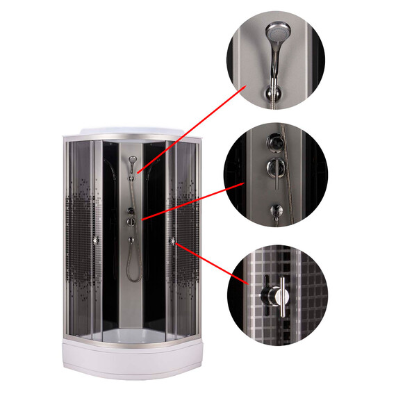 Душевая кабина Loranto 100х100 см CS-1000-13ТМ/М, хром/мозаика - фото 2