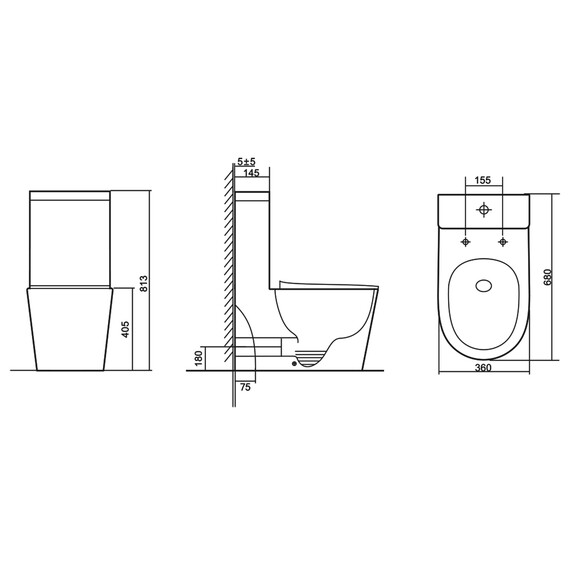 Унитаз-моноблок безободковый Azario Nimbus AZ-6080-AP с тонкой крышкой микролифт (система смыва Торнадо) - фото 12