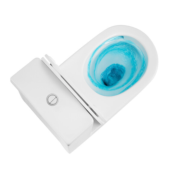 Унитаз-моноблок безободковый Azario Nimbus AZ-6080-AP с тонкой крышкой микролифт (система смыва Торнадо) - фото 6