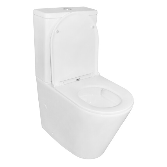 Унитаз-компакт безободковый Azario Vetro AZ-2149-UQ1 с тонкой крышкой микролифт (Система смыва Торнадо) - фото 2