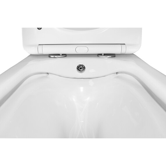 Унитаз подвесной безободковый Azario Hugo AZ-10007 с тонкой крышкой микролифт - фото 6