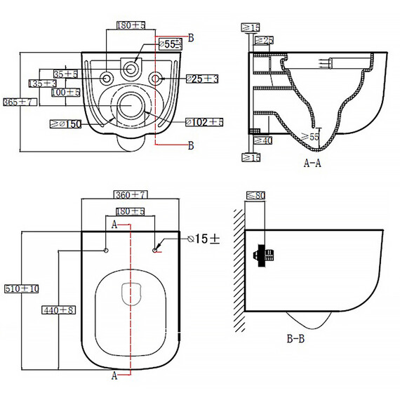 Унитаз подвесной Azario Campo AZ-1883WH с крышкой микролифт (система смыва Торнадо) - фото 7