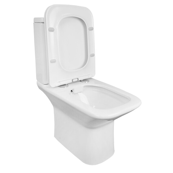 Унитаз-компакт безободковый Azario Formal AZ-1353B с крышкой микролифт - фото 4