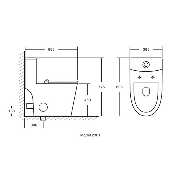 Унитаз-моноблок безободковый Azario Ansa AZ-2301 с тонкой крышкой микролифт - фото 15