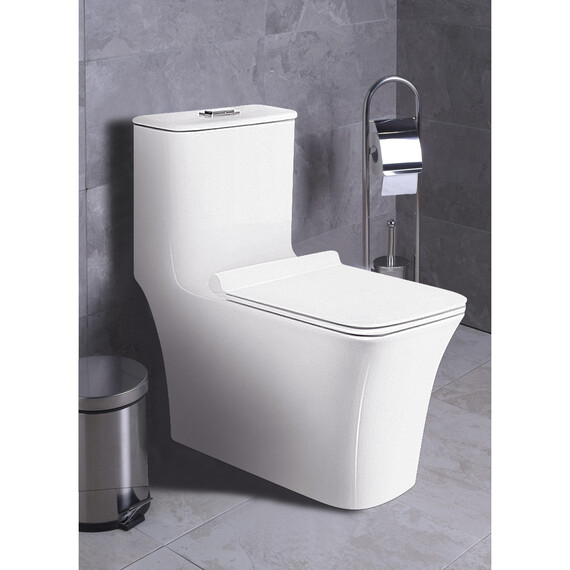 Унитаз-моноблок безободковый Azario Stoun AZ-1109 с тонкой крышкой микролифт - фото 16