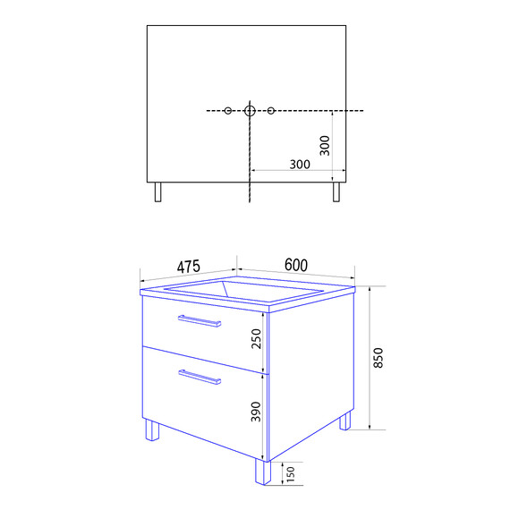 Тумба напольная с раковиной Azario Ника 60H 60 см CS00082788 - фото 5