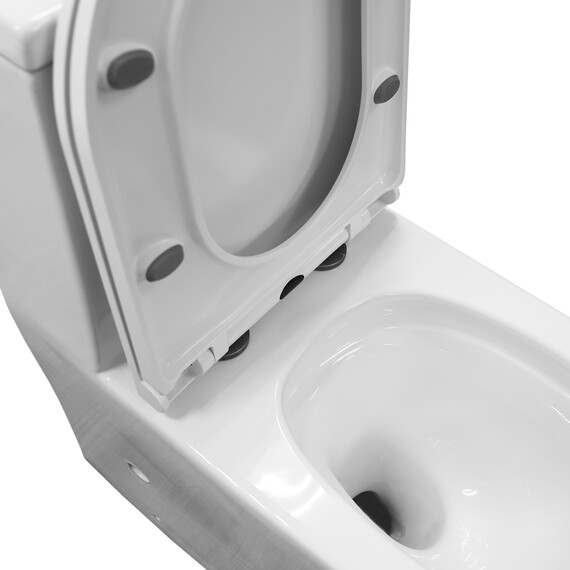 Унитаз-моноблок Azario Velluto AZ-6281 с тонкой крышкой микролифт (Система смыва Торнадо) - фото 6