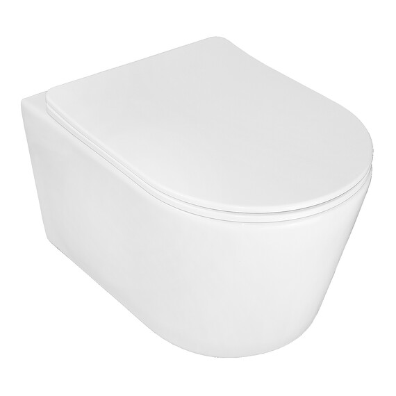 Унитаз подвесной безободковый Azario Ollin AZ-0513R с крышкой микролифт (Система смыва торнадо) - фото 3