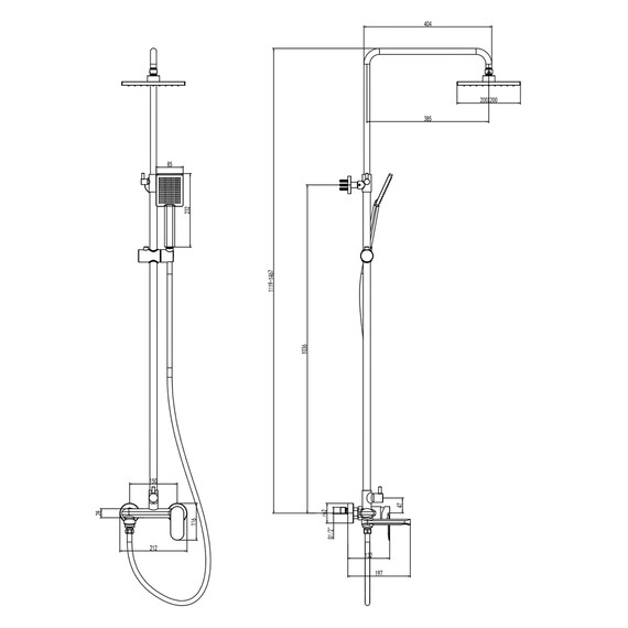 Душевая стойка Azario Florida Square AZ-WSA654232C - фото 3