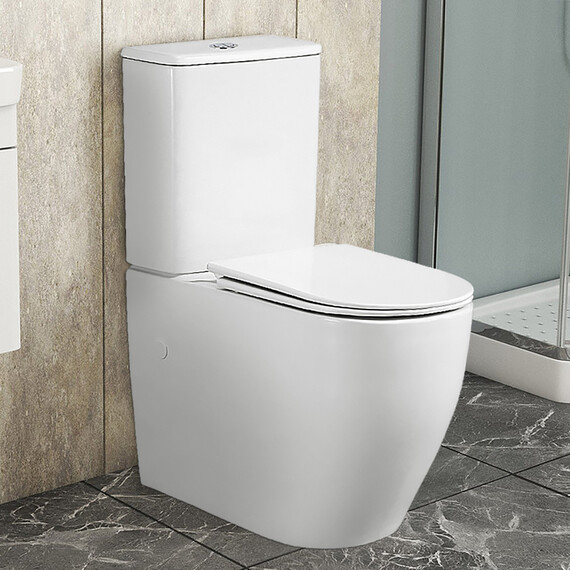 Унитаз-компакт безободковый Azario BONELLE AZ-1229A с крышкой микролифт (система смыва торнадо) - фото 8