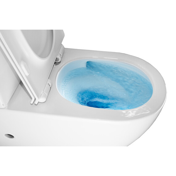 Унитаз-компакт безободковый Azario Corsa AZ-2062T с тонкой крышкой микролифт (Система смыва Торнадо) - фото 6