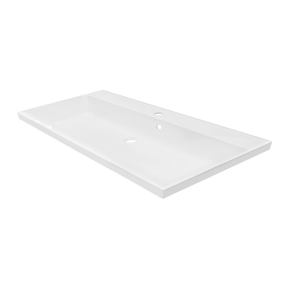 Тумба подвесная с раковиной Azario Viola 100/2H 100 см CS00097149, белый матовый - фото 5