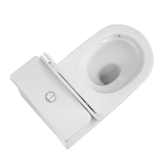 Унитаз-моноблок безободковый Azario Nimbus AZ-6080-AP с тонкой крышкой микролифт (система смыва Торнадо) - фото 5