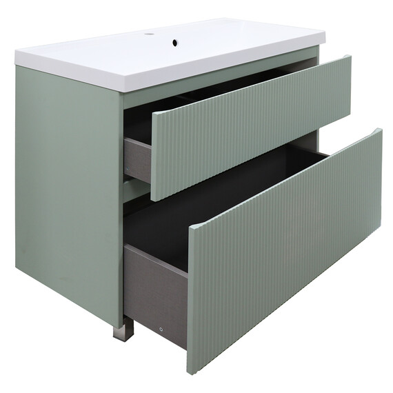 Тумба напольная с раковиной Azario Viola 100/2H 100 см CS00097145, фисташковый - фото 2