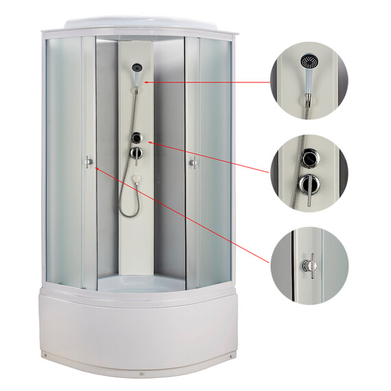 Душевая кабина Loranto 90х90 см CS-986ТМ/W, белый/матовое - фото 2