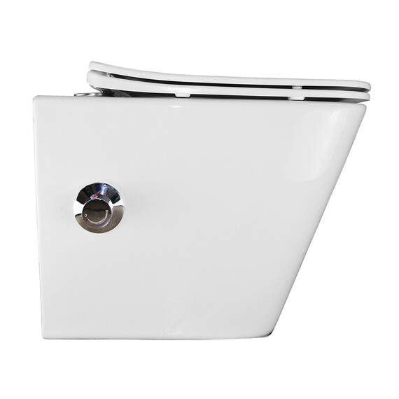 Унитаз подвесной безободковый Azario Hugo AZ-10007 с тонкой крышкой микролифт - фото 12