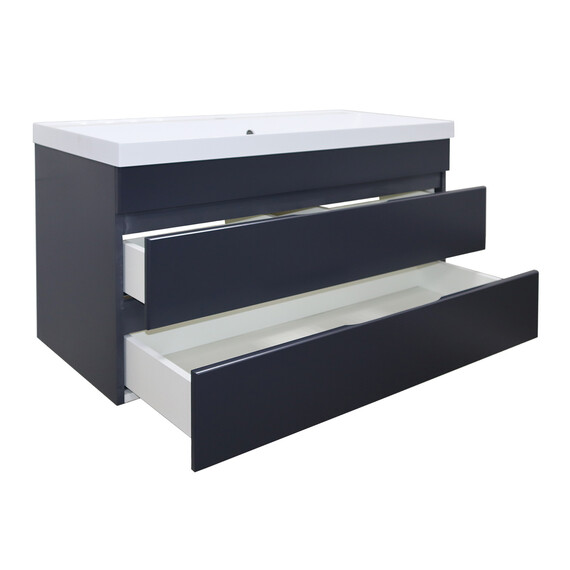 Тумба подвесная с раковиной Azario Эстима 100/2 100 см CS00094586, графит - фото 2