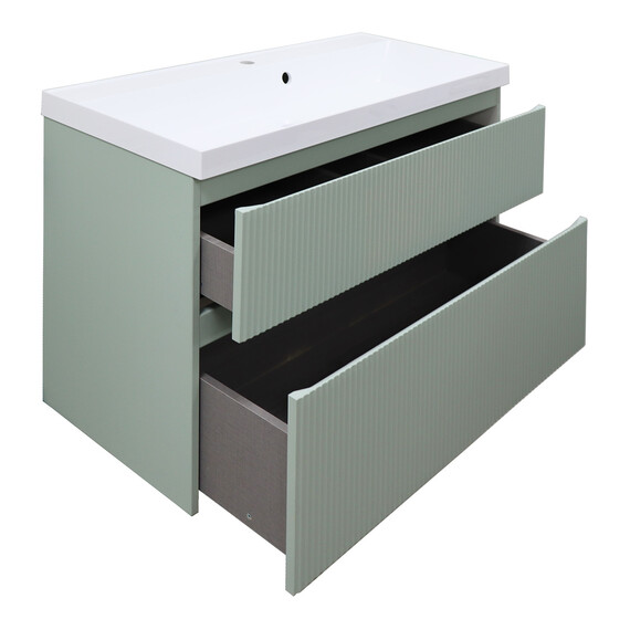Тумба подвесная с раковиной Azario Viola 100/2H 100 см CS00097148, фисташковый - фото 2
