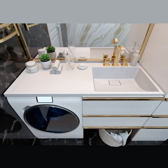 Раковина над стиральной машиной Azario Paola Magenta 120 см R CS00078452 - фото 9