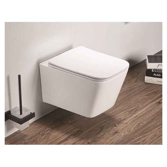 Унитаз подвесной безободковый Azario Nova AZ-2216-SP с тонкой крышкой микролифт - фото 3