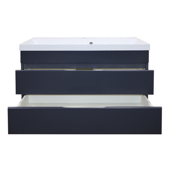 Тумба подвесная с раковиной Azario Эстима 100/2 100 см CS00094586, графит - фото 4