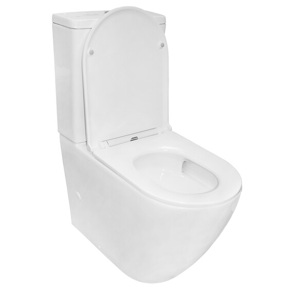 Унитаз-компакт безободковый Azario Grado AZ-2141 UQ1 с крышкой микролифт - фото 2