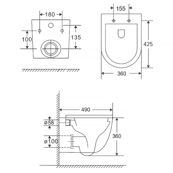 Унитаз подвесной безободковый Azario Gloria AZ-2003T с тонкой крышкой микролифт - фото 15
