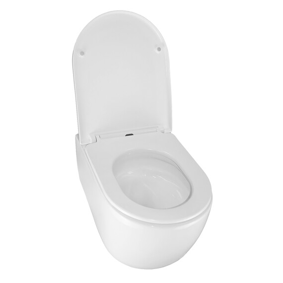 Унитаз подвесной Azario Nemi AZ-1293WH с крышкой микролифт (система смыва Торнадо) - фото 5