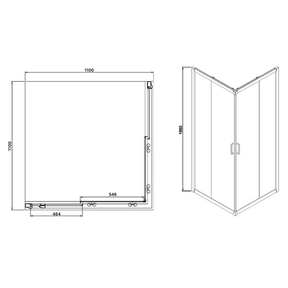 Душевое ограждение Azario Greenwood 110x110 см AZ-NNE1142 1100, серебро/прозрачное - фото 3