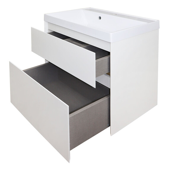 Тумба подвесная с раковиной Azario Velluto 60 см CS00088601, белый матотвый - фото 2